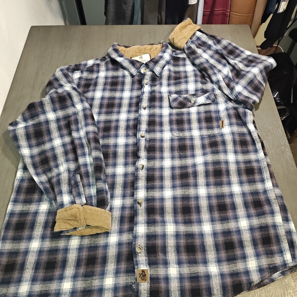 Legendary‎ Whitetails Blue and Brown Plaid Shirt